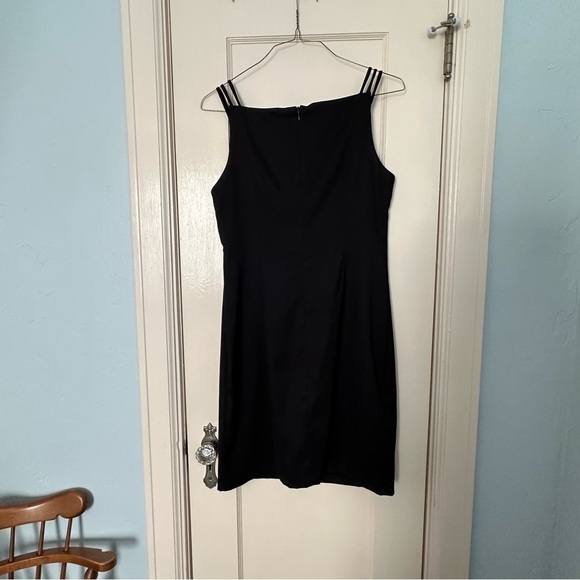 Vtg. CDC Dress Sheath Formal Y2K Black Square Neck Beads Spaghetti Straps Sz 12 - Picture 4 of 12